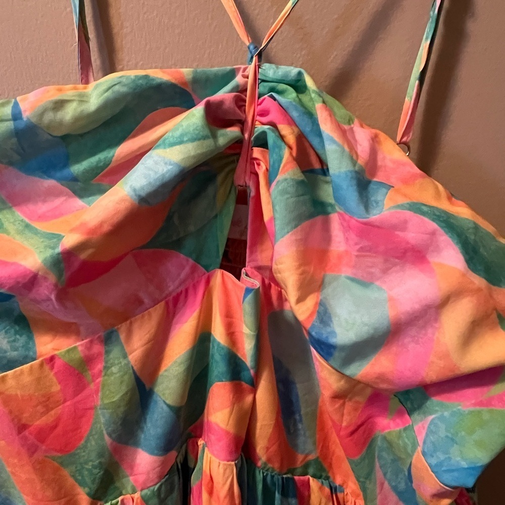 Pink Lily Multi-Color Tropical Print Maxi Dress - Picture 3 of 4